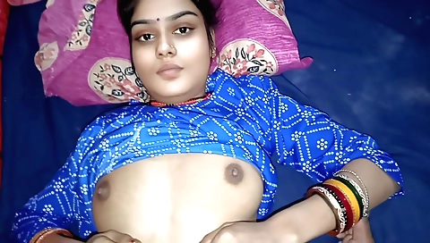 Indian chick with natural boobs plays with her wet pussy