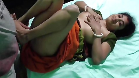 Sexy cunty auntie shows off her big boobs and feet