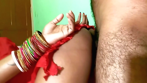 Big-assed babe rides her husband's dick like a pro