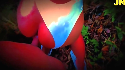 Indian couple in outdoor camping makes love outdoors