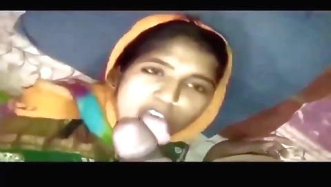 Indian babe enjoys her large natural boobs sucking on a dick