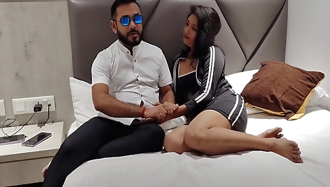 Brunette indian milf gets pounded in bed by a big dick