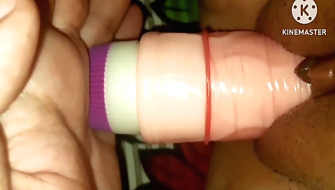 Indian girl with large tits is getting fucked with toys