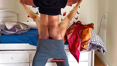 Indian lady in white sari gets fucked by her stepbrother