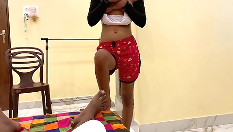 Indian girl in her clothes is riding a cock in her pussy