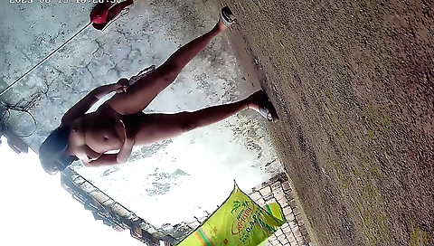 Indian teen naked in the outdoor scene with the camera