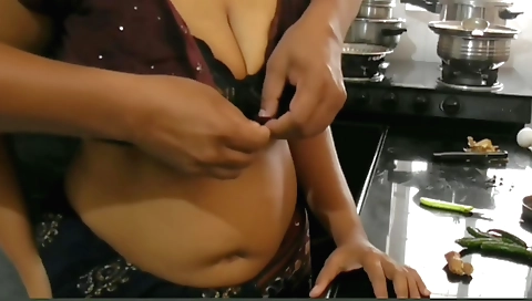 Indian girl with big tits riding his cock in a webcam video