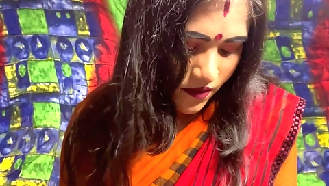 Indian brunette 18+ video with hot blowjob and fucking