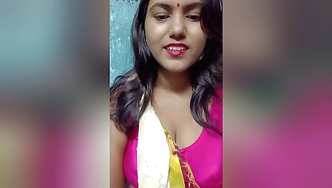 Indian brunette in a bathroom videos with her stepdad
