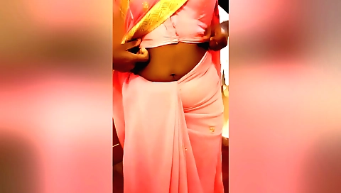 Indian slut with large boobs is posing in underwear