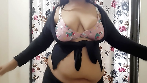 Sexy brunette seduces you with her hot body in the bedroom