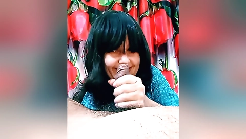 Milf is giving handjob to her lover in amateur porn video