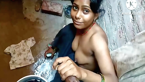 Busty indian teen fucks in the bathroom in homemade pov