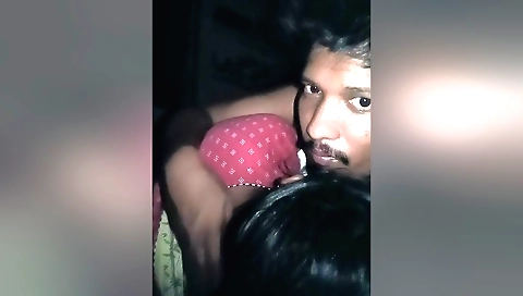 Indian brunette in an indian style dress fucks her husband