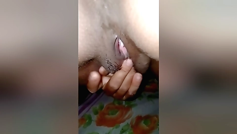 Indian desi wife masturbating in the bedroom in the bedroom