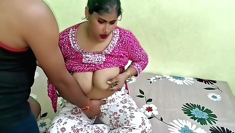 Indian brunette fucked by a big cock in the bedroom
