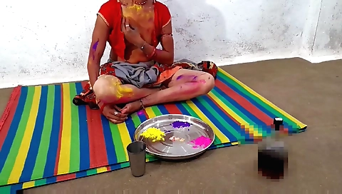 Indian wife gets fucked in the pov in the holi video