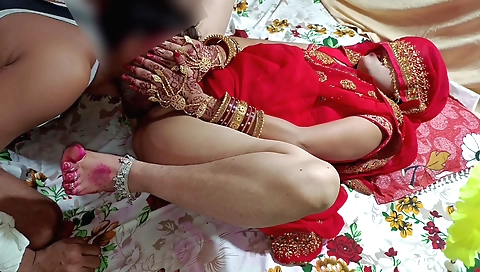 Indian brunette in a black dress gets fucked by husband