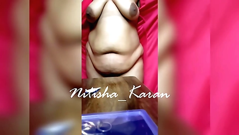 Indian amateur milf riding a bike on her back seat