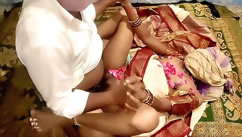 Indian amateur brunette fucks him in the ass with her hairy pussy