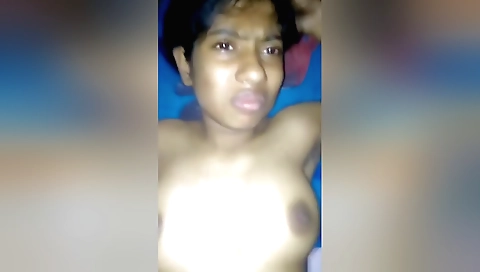 Amateur brunette girl with hairy pussy fucked in bedroom