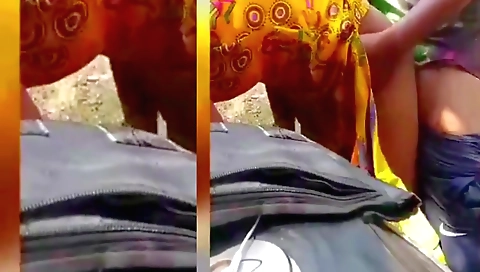Hot amateur outdoor sex in a jungle with village man