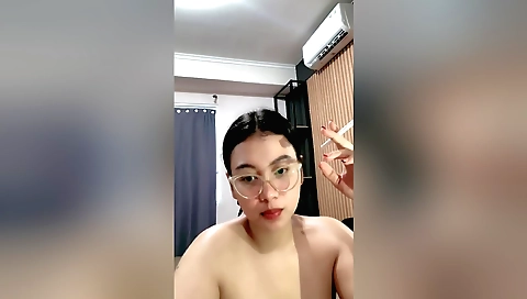 Indian solo video with a sexy brunette wearing a bikini