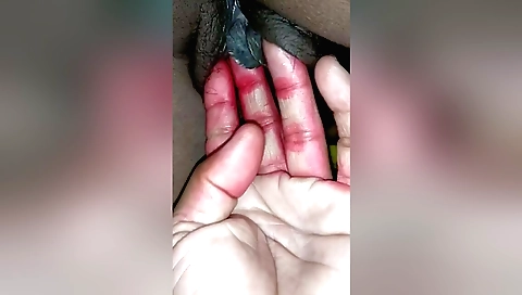 Hairy Indian girl in sexy dress is getting her pussy fucked