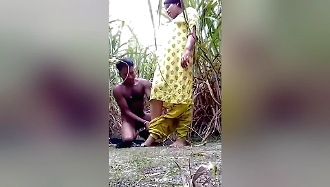 Big ass brunette gets fucked outdoors in the field