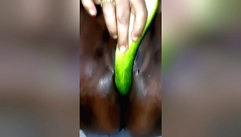 Indian girl masturbates with a dildo and shows her body