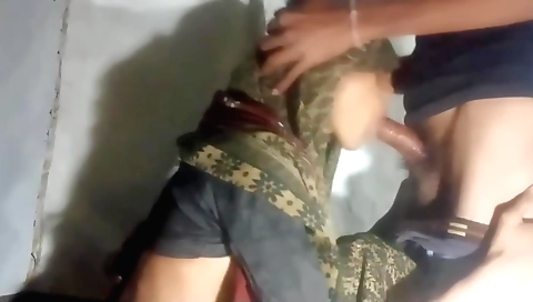 Indian chick gives her lover a blow job in the bedroom