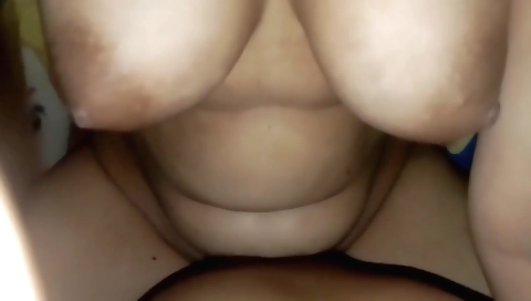 I fuck a big black boobed girl on a POV webcam vid