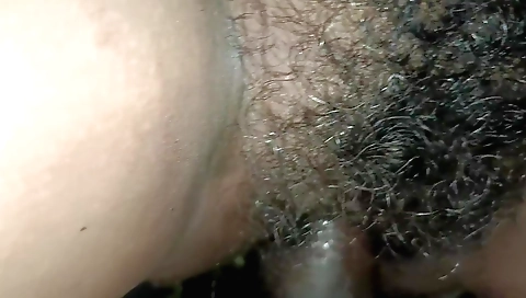 Indian girl with hairy pussy and pussy mound enjoys sex