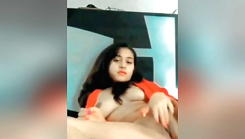 I'm wearing a white bikini and a black tank top on my cunt
