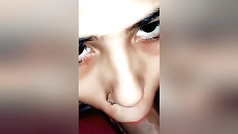 Indian hairy babe sucking big cock in the porn video
