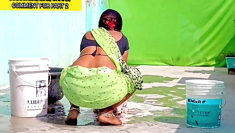 Indian maid suck a dick like a whore and gets a cum