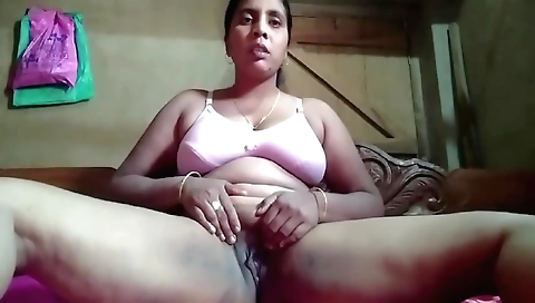 Busty indian babe with big tits is fingering her husband's face