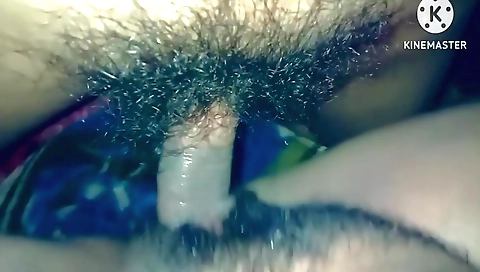 Indian girl with hairy pussy fucked by the boyfriend