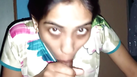 Girlfriend gives a handjob to her boyfriend and fucks