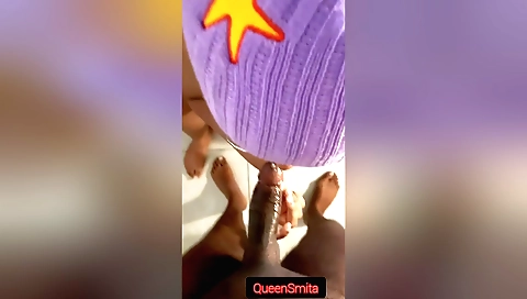 Indian teen fucking a black man in the kitchen in homemade porn