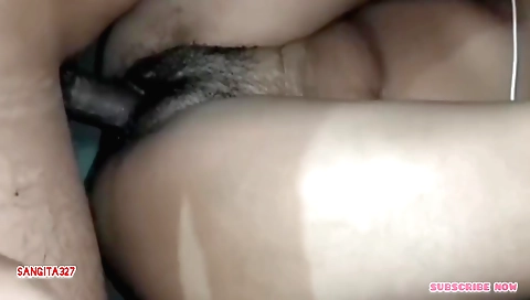 Indian girl is showing her hairy pussy and she is getting fucked